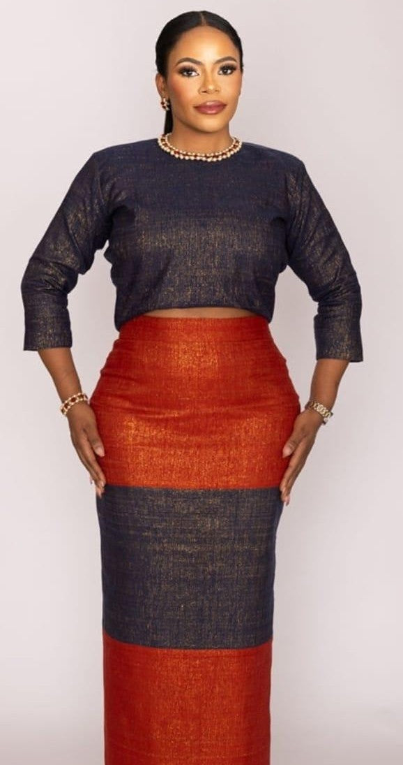 Saki/Saqi two toned skirt set