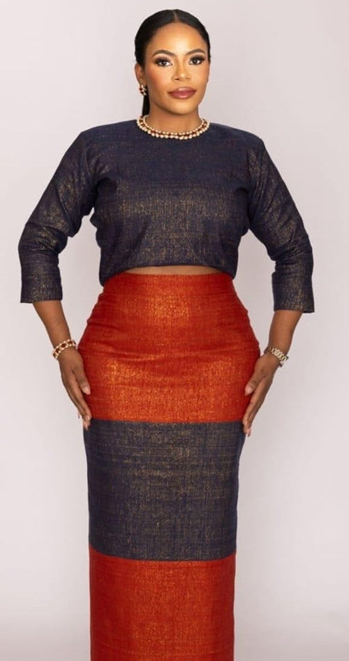 Saki/Saqi two toned skirt set
